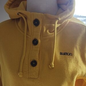 Burton Yellow Hoodie with Button Accents Unisex